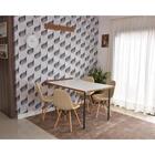 Conjunto De Mesa Dobrável Retrátil 1,40 Branco/noronha + 4 Ca