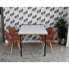 Conjunto De Mesa Dobrável Retrátil 1,40 Branco/noronha + 4 Ca