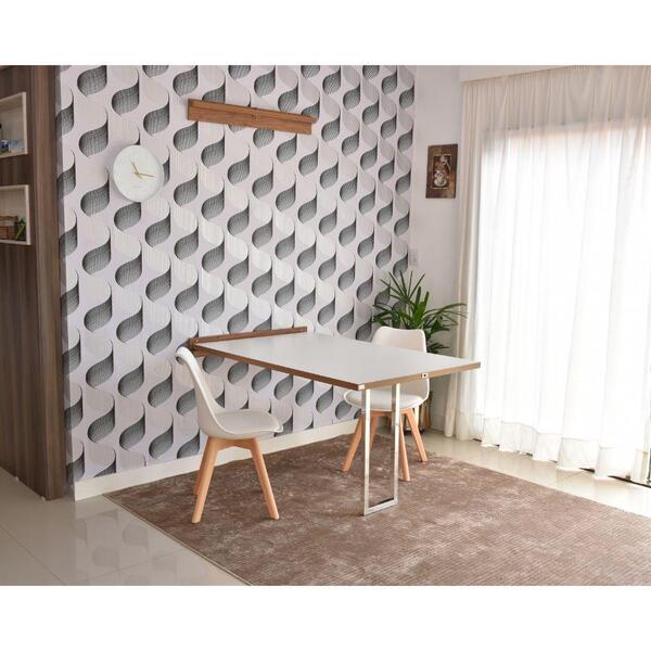 Conjunto De Mesa Dobrável Retrátil 1,40 Branco/noronha Inox +