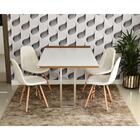 Conjunto De Mesa Dobrável Retrátil 1,40 Branco/noronha Inox +