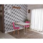 Conjunto De Mesa Dobrável Retrátil 1,40 Branco/noronha Inox +