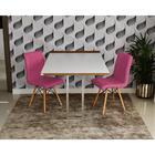 Conjunto De Mesa Dobrável Retrátil 1,40 Branco/noronha Inox +