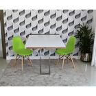 Conjunto De Mesa Dobrável Retrátil 1,40 Branco/noronha Inox +