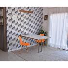 Conjunto De Mesa Dobrável Retrátil 1,40 Branco/noronha Inox +