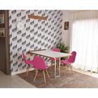 Conjunto De Mesa Dobrável Retrátil 1,40 Branco/noronha Inox +