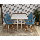 Conjunto De Mesa Dobrável Retrátil 1,40 Branco/noronha Inox +