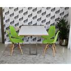 Conjunto De Mesa Dobrável Retrátil 1,40 Branco/noronha Inox +