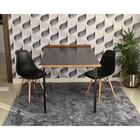Conjunto De Mesa Dobrável Retrátil 1,40 Preto/noronha + 2 Cad