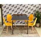 Conjunto De Mesa Dobrável Retrátil 1,40 Preto/noronha + 4 Cad