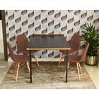 Conjunto De Mesa Dobrável Retrátil 1,40 Preto/noronha + 4 Cad