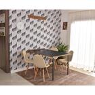 Conjunto De Mesa Dobrável Retrátil 1,40 Preto/noronha + 4 Cad