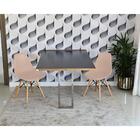 Conjunto De Mesa Dobrável Retrátil 1,40 Preto/noronha Inox +