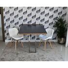 Conjunto De Mesa Dobrável Retrátil 1,40 Preto/noronha Inox +