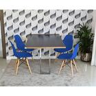 Conjunto De Mesa Dobrável Retrátil 1,40 Preto/noronha Inox +