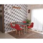 Conjunto De Mesa Dobrável Retrátil 1,40 Preto/noronha Inox +