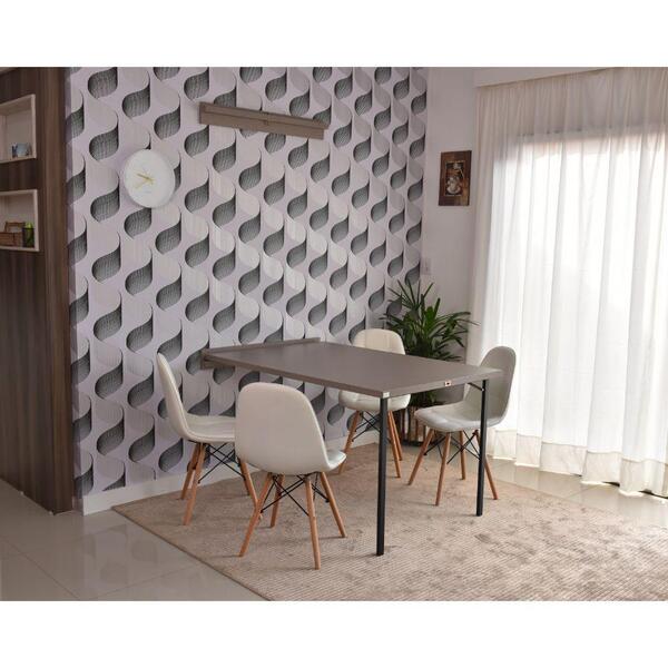 Conjunto De Mesa Dobrável Retrátil 1,40 Volpi + 4 Cadeiras Bo