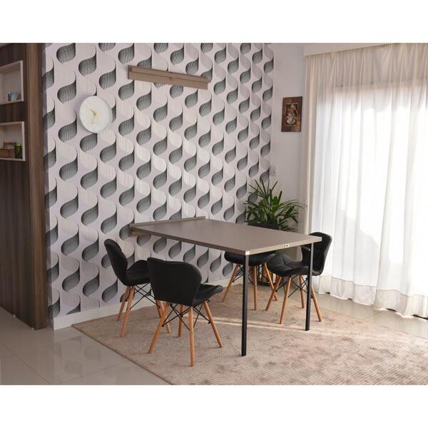 Conjunto De Mesa Dobrável Retrátil 1,40 Volpi + 4 Cadeiras Sl