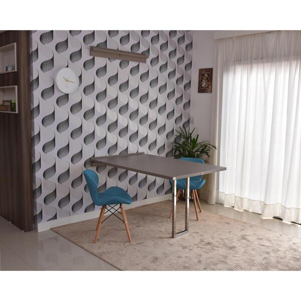 Conjunto De Mesa Dobrável Retrátil 1,40 Volpi Inox + 2 Cadeir