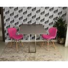 Conjunto De Mesa Dobrável Retrátil 1,40 Volpi Inox + 2 Cadeir