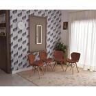 Conjunto De Mesa Dobrável Retrátil 1,40 Volpi Inox + 4 Cadeir