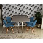 Conjunto De Mesa Dobrável Retrátil 1,40 Volpi Inox + 4 Cadeir