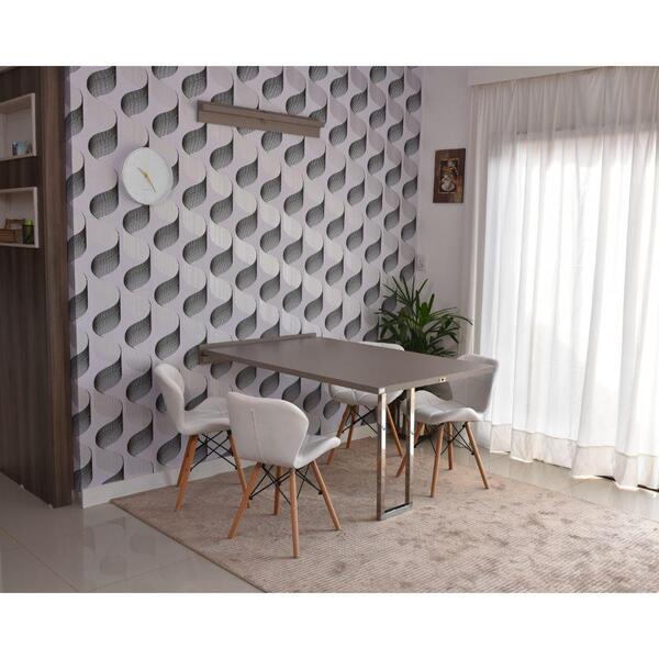 Conjunto De Mesa Dobrável Retrátil 1,40 Volpi Inox + 4 Cadeir