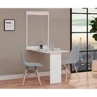 Conjunto De Mesa Dobrável Retrátil 100cm Branca Com 2 Cadeira