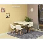 Conjunto De Mesa Dobrável Retrátil 120 X 75 Branca + 4 Cadeir