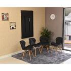 Conjunto De Mesa Dobrável Retrátil 120 X 75 Preta + 4 Cadeira