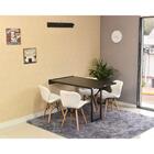 Conjunto De Mesa Dobrável Retrátil 120 X 75 Preta + 4 Cadeira