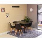 Conjunto De Mesa Dobrável Retrátil 120 X 75 Preta + 4 Cadeira