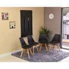 Conjunto De Mesa Dobrável Retrátil 120 X 75 Preta + 4 Cadeira