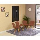 Conjunto De Mesa Dobrável Retrátil 120 X 75 Preta + 4 Cadeira