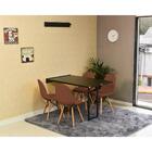 Conjunto De Mesa Dobrável Retrátil 120 X 75 Preta + 4 Cadeira