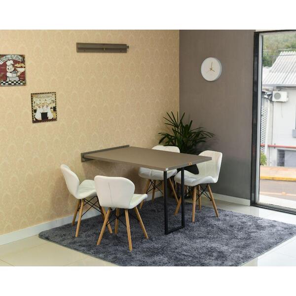 Conjunto De Mesa Dobrável Retrátil 120 X 75 Volpi + 4 Cadeira