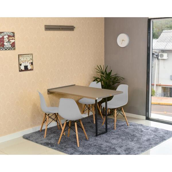 Conjunto De Mesa Dobrável Retrátil 120 X 75 Volpi + 4 Cadeira