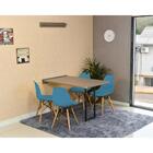 Conjunto De Mesa Dobrável Retrátil 120 X 75 Volpi + 4 Cadeira