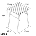 Conjunto De Mesa E 2 Bancos Branco P/ Área Externa Jardim