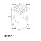 Conjunto De Mesa E 4 Bancos P/ Varanda Pequena Madeira E Aço