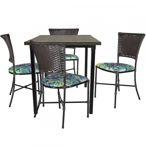 Conjunto de Mesa e 4 Cadeiras Gramado para Área Externa e Int