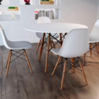Conjunto De Mesa Eames Eiffel Redonda 120cm Branco + 4 Cadeir