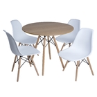 Conjunto De Mesa Eames Folhada De Madeira 90cm E 4 Cadeiras D