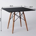 Conjunto De Mesa Eames Tampo Quadrado Preto  90cm 4 Cadeiras