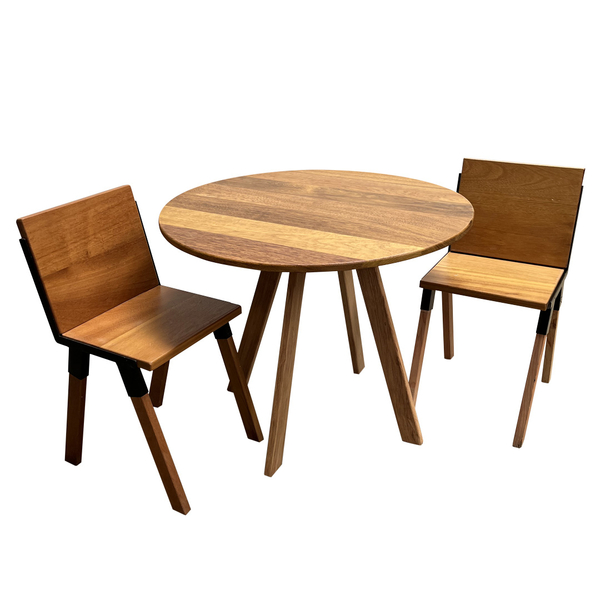 Conjunto De Mesa Eiffel Industrial 90 Cm Com 2 Cadeiras Detro