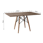 Conjunto De Mesa Eiffel Retangular Tampo De Madeira 120x75cm