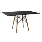 Conjunto De Mesa Eiffel Retangular Tampo De Madeira 120x75cm