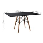 Conjunto De Mesa Eiffel Retangular Tampo De Madeira 120x75cm
