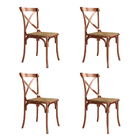 Conjunto De Mesa Elen Retangular Tampo De Madeira 140x80cm Br