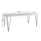 Conjunto De Mesa Elen Retangular Tampo De Madeira 150x90cm Br