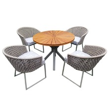 Conjunto De Mesa Em Corda Náutica Jasmin - 4 Cadeiras + 1 Mesa